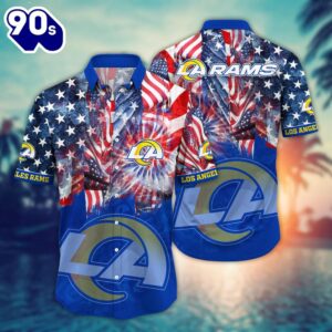 Los Angeles Rams NFL US Flaq 4th Of July Hawaiian Shirt For Fans Trending Summer Football Shirts 1