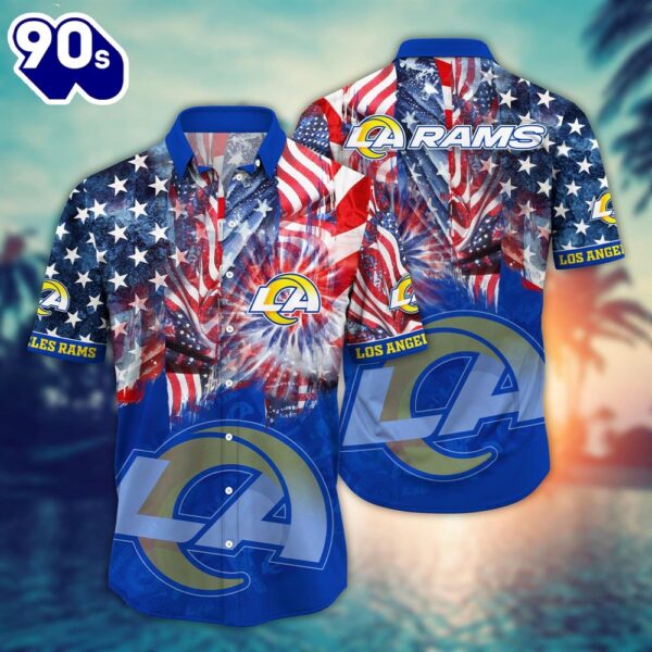 Los Angeles Rams NFL US Flaq 4th Of July Hawaiian Shirt  For Fans Trending Summer Football Shirts