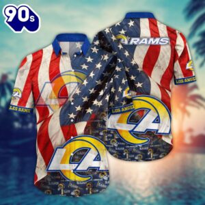 Los Angeles Rams NFL US Flaq 4th Of July Hawaiian Shirt For Fans Trending Summer Football Shirts