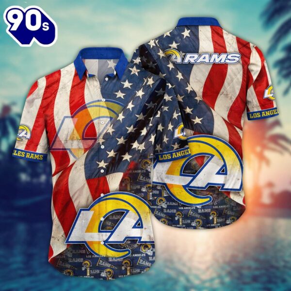 Los Angeles Rams NFL US Flaq 4th Of July Hawaiian Shirt  For Fans Trending Summer Football Shirts