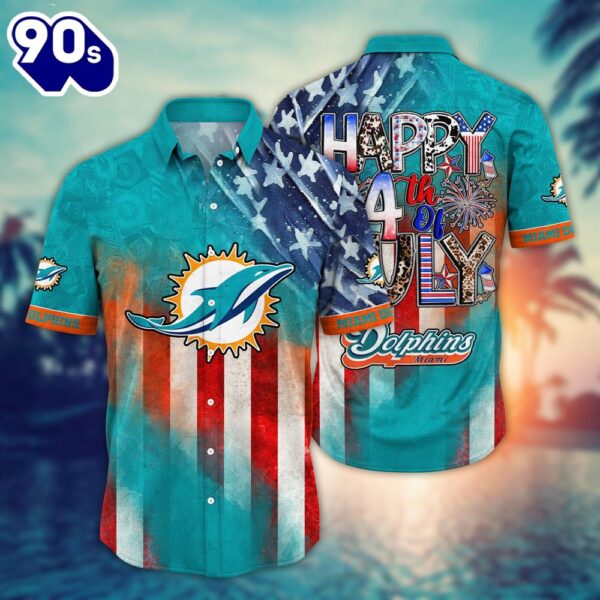 Miami Dolphins NFL Happy 4th Of July Hawaiian Shirt