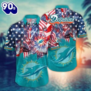 Miami Dolphins NFL US Flaq 4th Of July Hawaiian Shirt For Fans Trending Summer Football Shirts 1