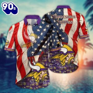 Minnesota Vikings NFL US Flaq 4th Of July Hawaiian Shirt For Fans Trending Summer Football Shirts