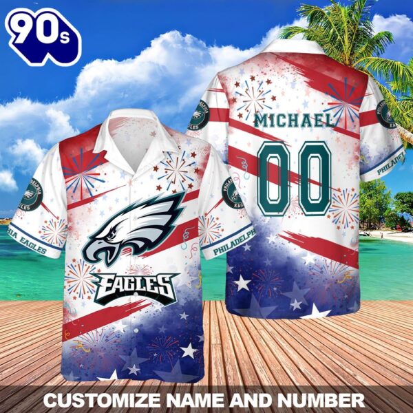 NFL Philadelphia Eagles Special Design For Independence Day 4th Of July Hawaiian Shirt
