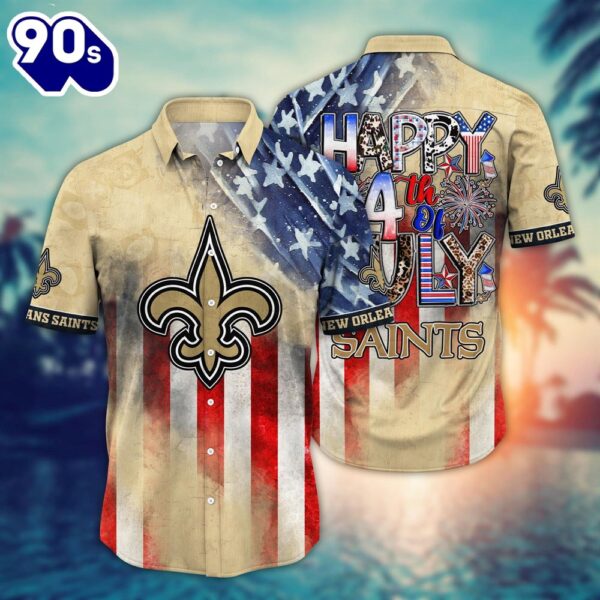 New Orleans Saints NFL Happy 4th Of July Hawaiian Shirt