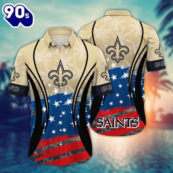 New Orleans Saints NFL Summer 4th Of July USA Flaq Hawaiian Shirt For Fans