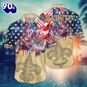 New Orleans Saints NFL US Flaq 4th Of July Hawaiian Shirt For Fans Trending Summer Football Shirts 1
