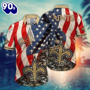 New Orleans Saints NFL US Flaq 4th Of July Hawaiian Shirt For Fans Trending Summer Football Shirts