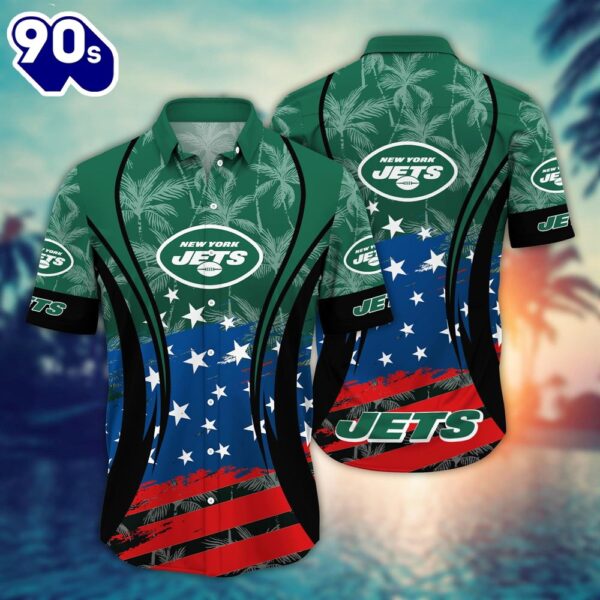 New York Jets NFL Summer 4th Of July USA Flaq Hawaiian Shirt For Fans
