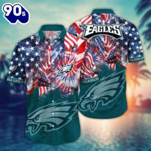 Philadelphia Eagles NFL US Flaq 4th Of July Hawaiian Shirt For Fans Trending Summer Football Shirts 1