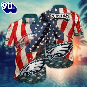 Philadelphia Eagles NFL US Flaq 4th Of July Hawaiian Shirt For Fans Trending Summer Football Shirts