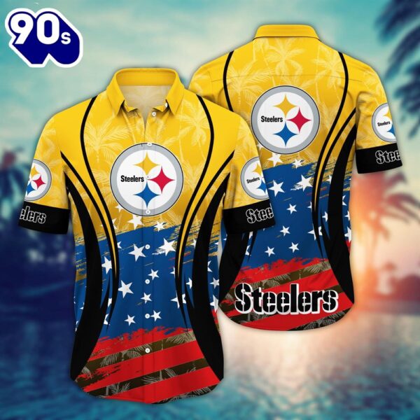 Pittsburgh Steelers NFL Summer 4th Of July USA Flaq Hawaiian Shirt For Fans