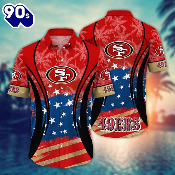 San Francisco 49ers NFL Summer 4th Of July USA Flaq Hawaiian Shirt For Fans