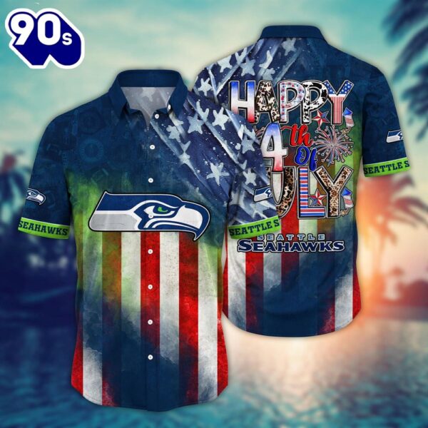 Seattle Seahawks NFL Happy 4th Of July Hawaiian Shirt