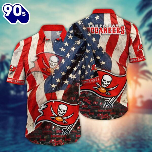 Tampa Bay Buccaneers NFL US Flaq 4th Of July Hawaiian Shirt  For Fans Trending Summer Football Shirts