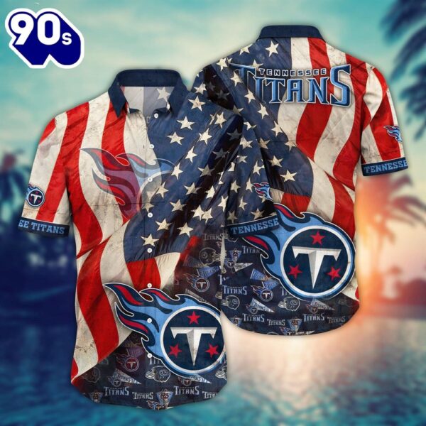 Tennessee Titans NFL US Flaq 4th Of July Hawaiian Shirt  For Fans Trending Summer Football Shirts