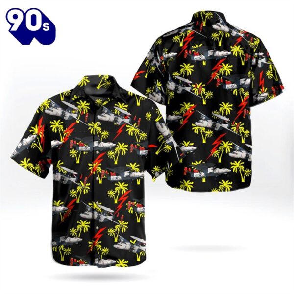 US Navy Northrop Grumman E-2D Advanced Hawkeye of VAW-125 Tigertails Hawaiian Shirt