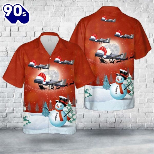 US Navy Northrop Grumman MQ-4C Triton Christmas Hawaiian Shirt
