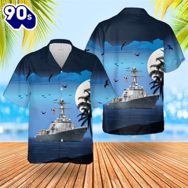 US Navy USS Bainbridge DDG-96 Destroyer Hawaiian Shirt