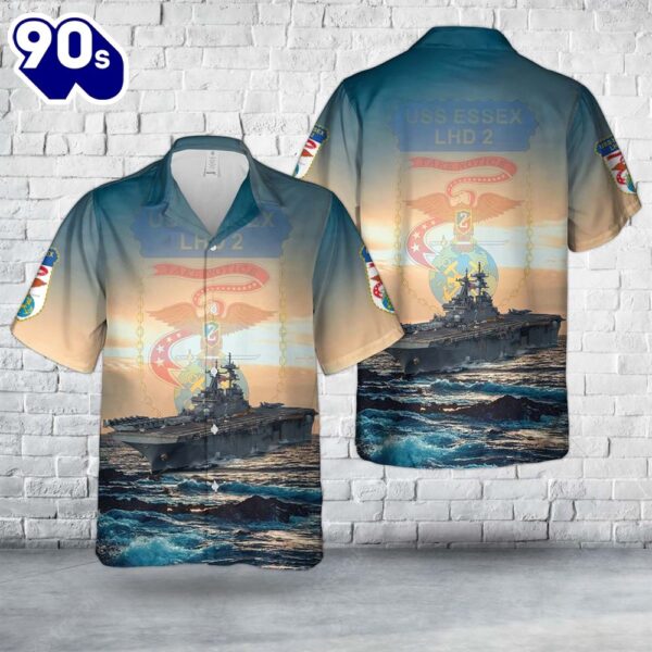 US Navy USS Essex (LHD-2) Hawaiian Shirt