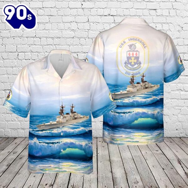 US Navy USS Ingersoll (DD-990) Hawaiian Shirt