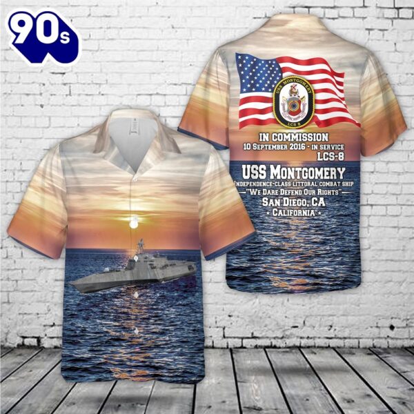 US Navy USS Montgomery (LCS-8) Independence-class littoral combat ship Hawaiian Shirt