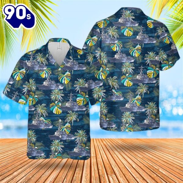 US Navy USS Mustin (DDG-89) Arleigh Burke-class Destroyer Hawaiian Shirt