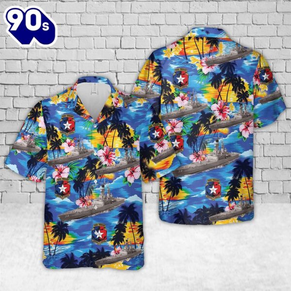 US Navy USS Texas (CGN-39) Hawaiian Shirt