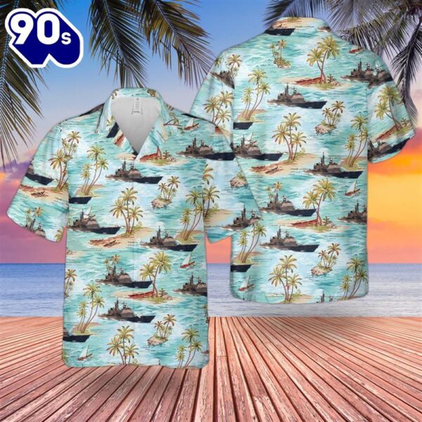 US Navy USS Ticonderoga (CG-47) Hawaiian Shirt