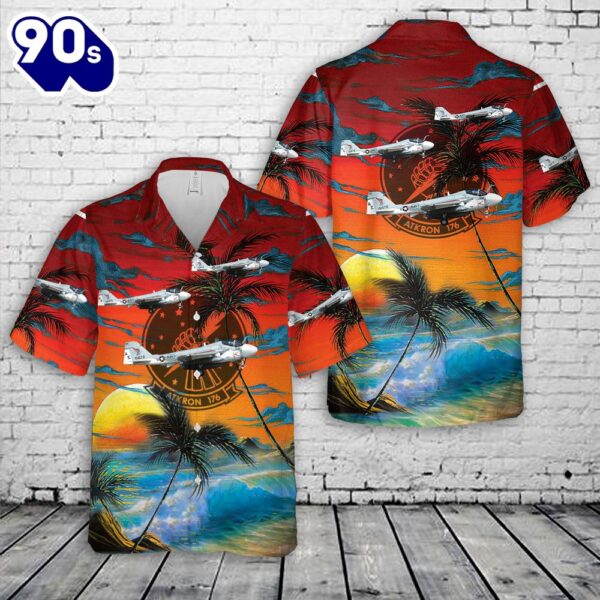 US Navy VA-176 Thunderbolts A-6E Intruder Hawaiian Shirt