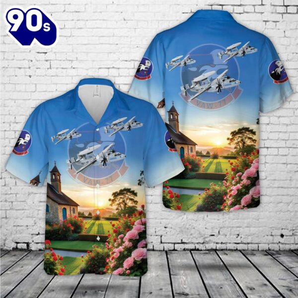 US Navy VAW-77 Night Wolves E-2C Hawaiian Shirt