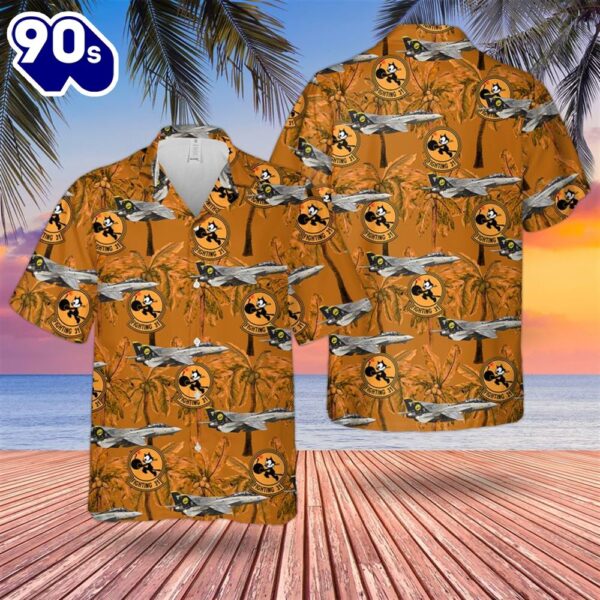 US Navy VF-31 Grumman F-14D Tomcat Hawaiian Shirt