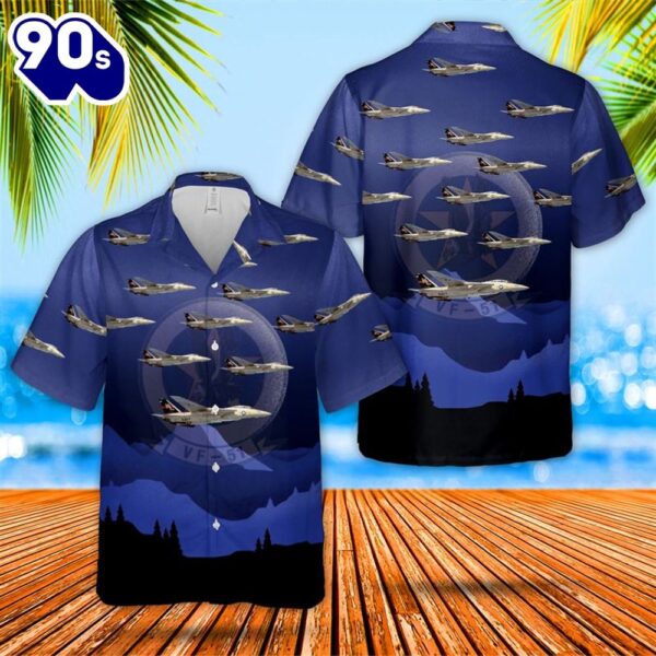 US Navy VF-51 F-14A Hawaiian Shirt