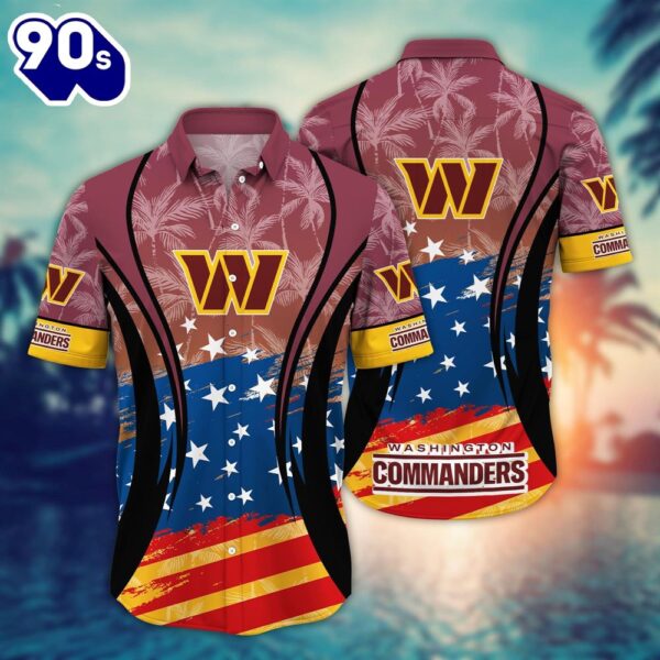Washington Commanders NFL Summer 4th Of July USA Flaq Hawaiian Shirt For Fans