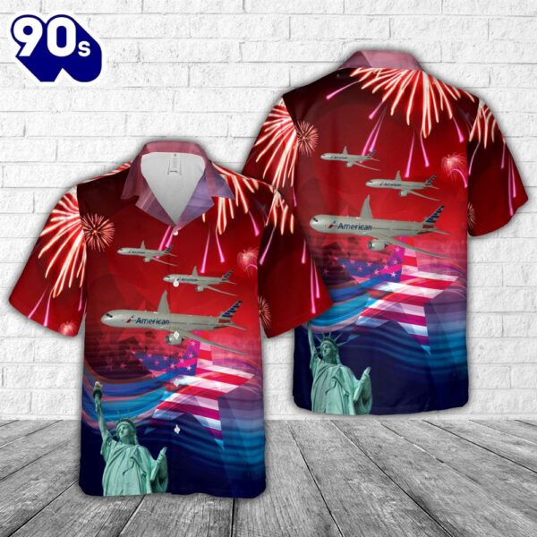 American Airlines Boeing 787-900, 4th Of July Hawaiian Shirt