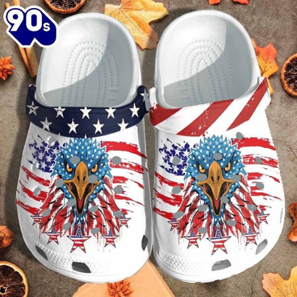 American Eagle Skin Custom Shoes Clogs – Usa Flag 4Th July Outdoor Shoes Clogs Gift