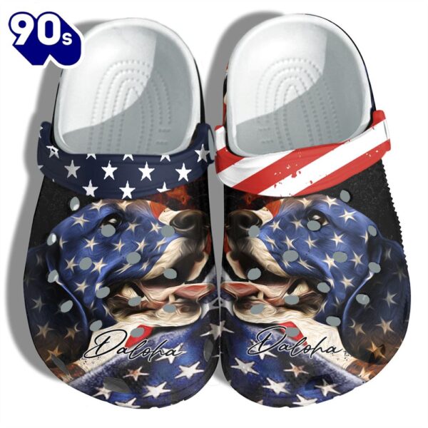 Beagle Dog Patriotic Lover Personalized Name 4Th Of July Shoes Gift – Loyal Dogs America Flag Shoes Birthday Gift