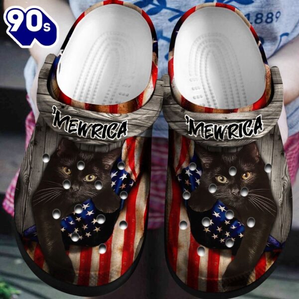 Black Cat Of The Us Shoes Clogs 4Th Of July – Mewrica Outdoor Shoes Clogs