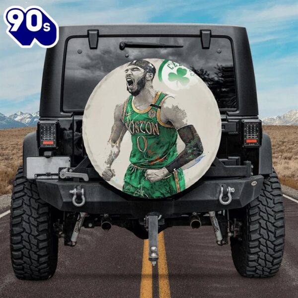 Boston Celtics Jayson Tatum Colorwater Car Spare Tire Cover