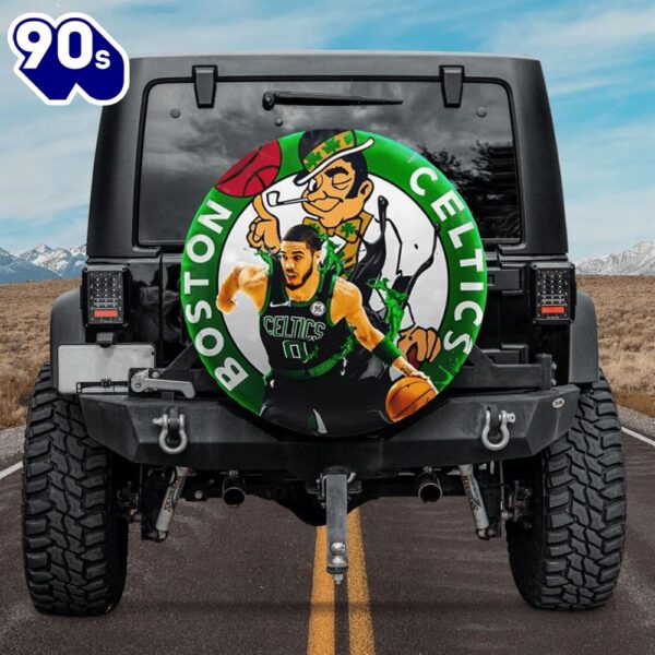 Boston Celtics Jayson Tatum Playing Logo Green Car Spare Tire Cover