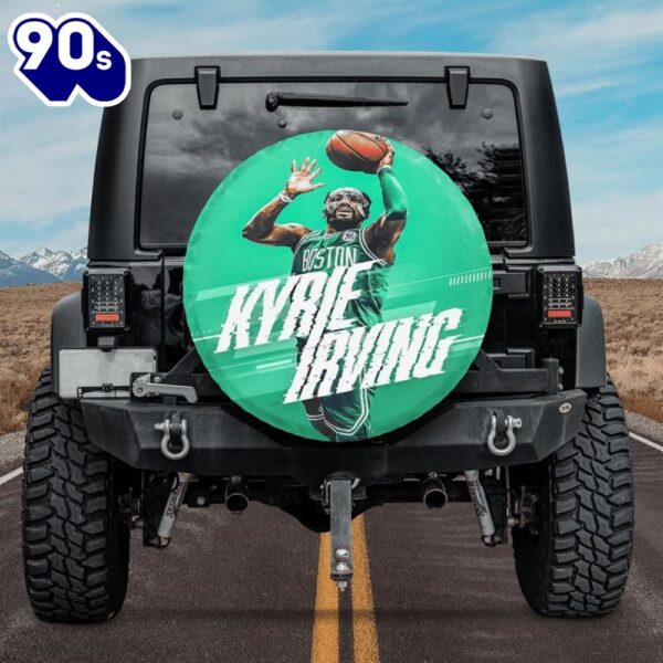 Boston Celtics Kyrie Irving Throwing Green Car Spare Tire Cover