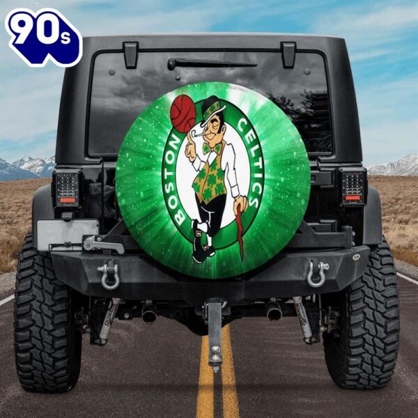 Boston Celtics Logo Galaxy Green Car Spare Tire Cover