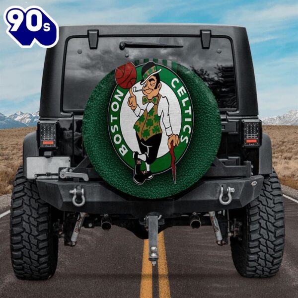 Boston Celtics Logo Leather Green Car Spare Tire Cover