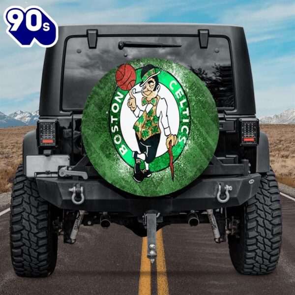 Boston Celtics Logo Text Green Car Spare Tire Cover