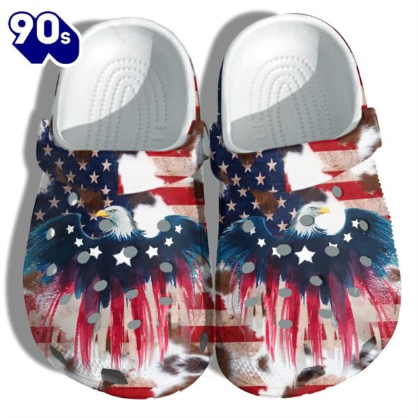 Brave Eagle Hawk America Flag Shoes Gift Grandpa Veteran – Veterans Thank You 4Th Of July Shoes Birthday Gift