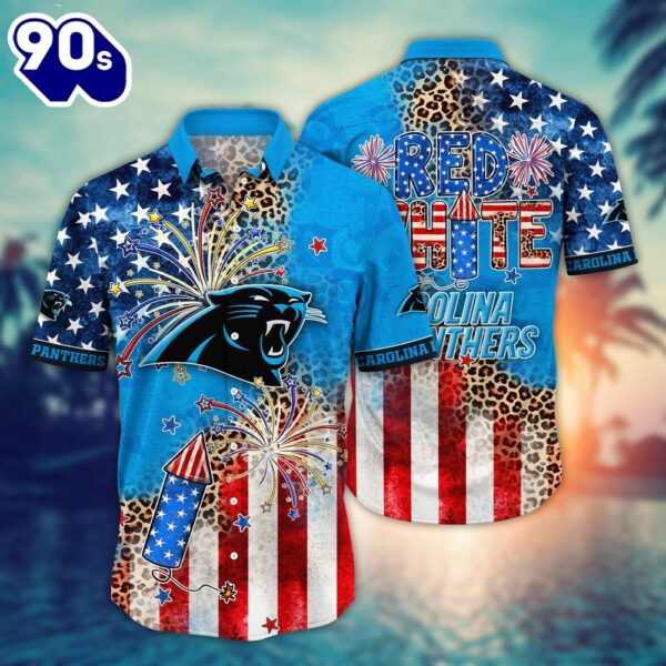 Carolina Panthers NFL Hawaiian Shirt Tshirt Independence Day New Summer Shirt