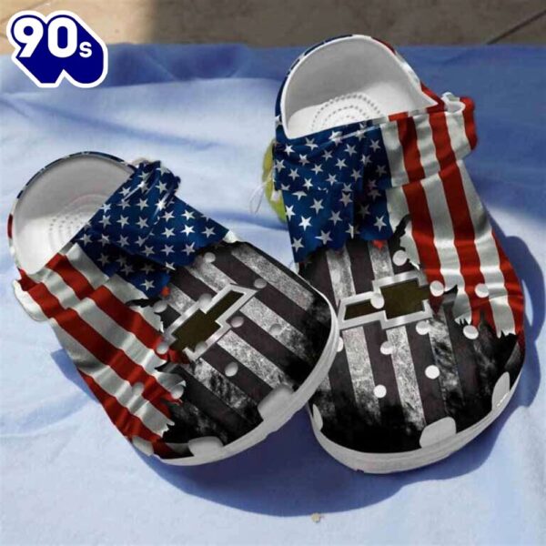 Chevy American Flag 4Th Of July Crocband Clogs