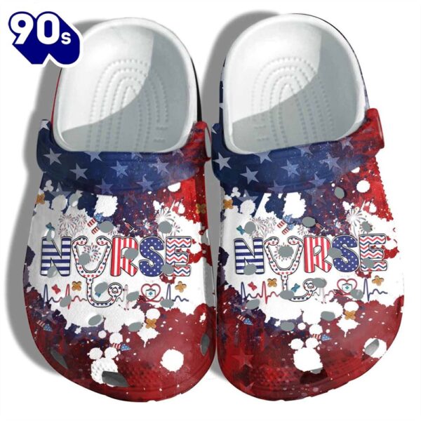 Cute Nurse Life America Flag Shoes Gift Women – Hospital Party Doctor 4Th Of July New Year Shoes Birthday Day Gift