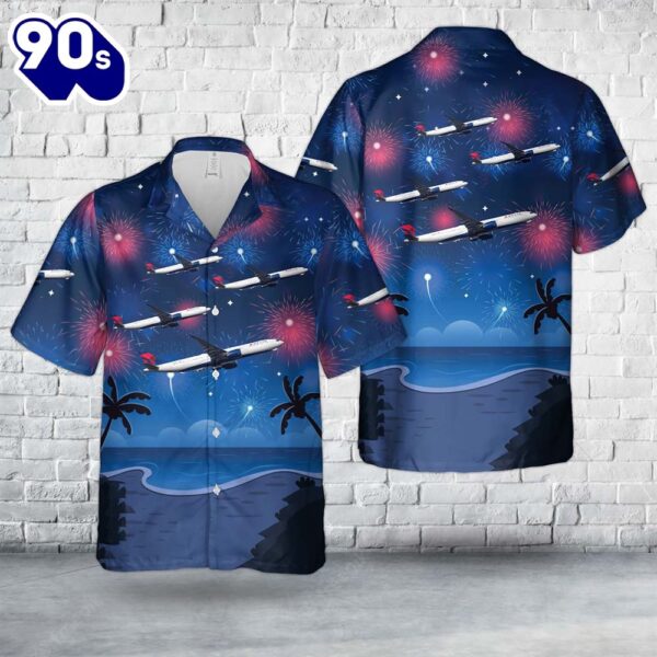 Delta Air Lines Airbus A330-941N, 4th Of July Hawaiian Shirt