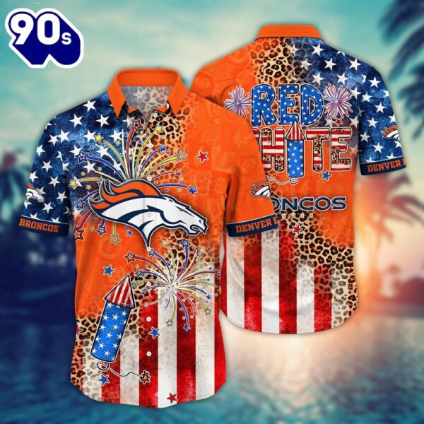 Denver Broncos NFL Hawaiian Shirt Tshirt Independence Day New Summer Shirt